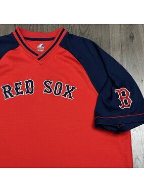 Boston Red Sox Majestic Jersey Warm Up Batting Practice Mens L MLB Baseball